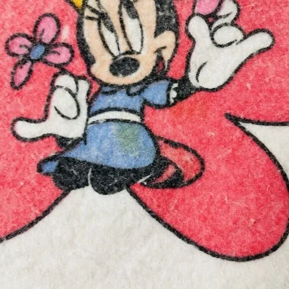 RARE Vintage 1980s Disney Minnie Mouse Satin Edge Blanket 89 x 70 Butterflies